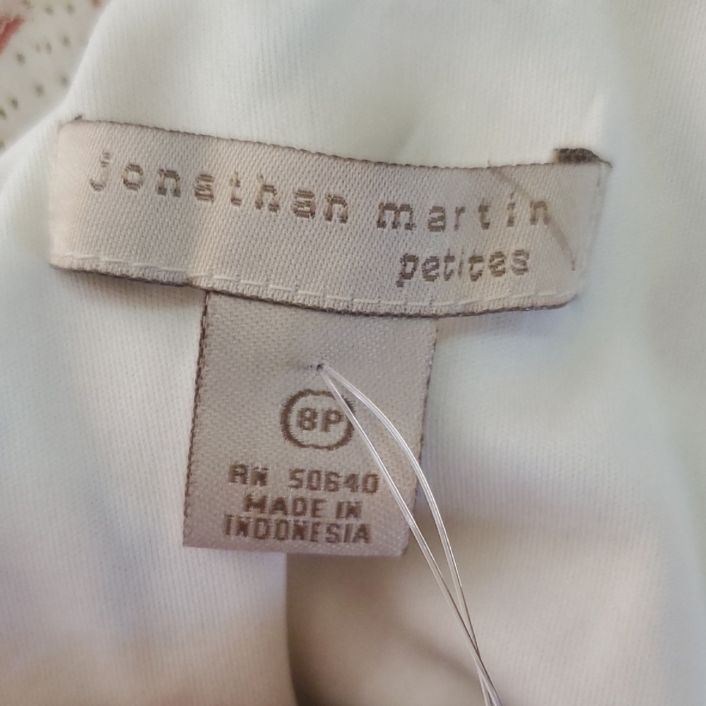 NWT Jonathan Martin Polka Dot Wrap Midi Dress Size 8 Cream Color Brown Pink Dot - Picture 8 of 12